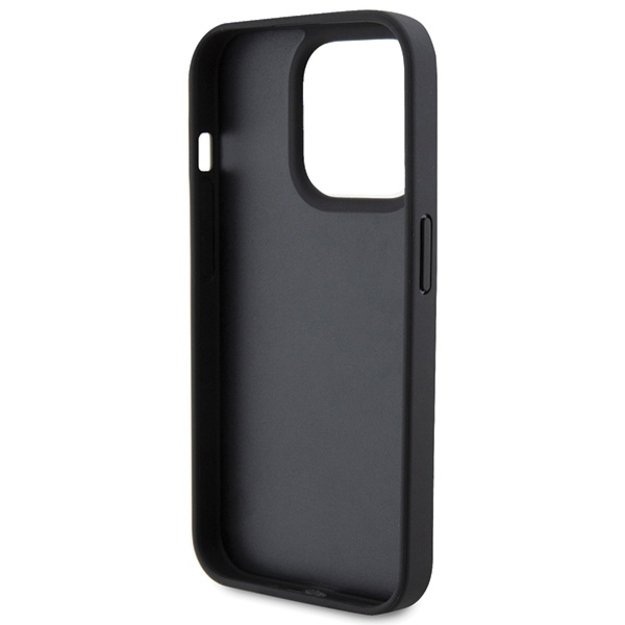 Karl Lagerfeld Leather Monogram Hot Stamp Metal Logo case for iPhone 15 Pro - black 6