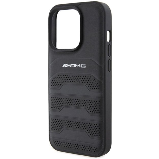 AMG Leather Debossed Lines case for iPhone 15 Pro - black 5