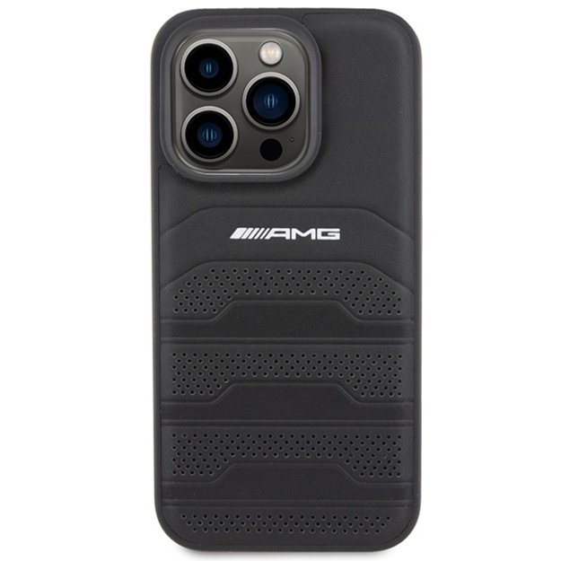 AMG Leather Debossed Lines case for iPhone 15 Pro - black 2