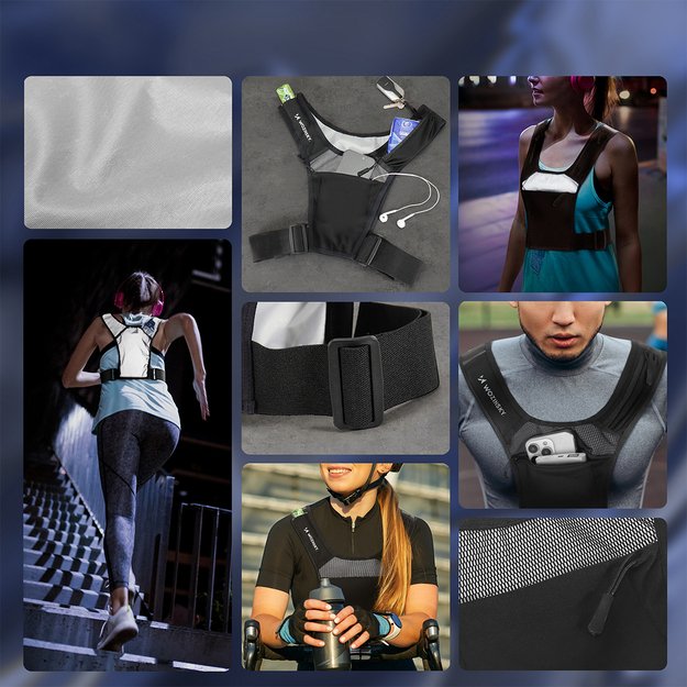 Wozinsky WKDB1 Reflective Running Vest - Black 1