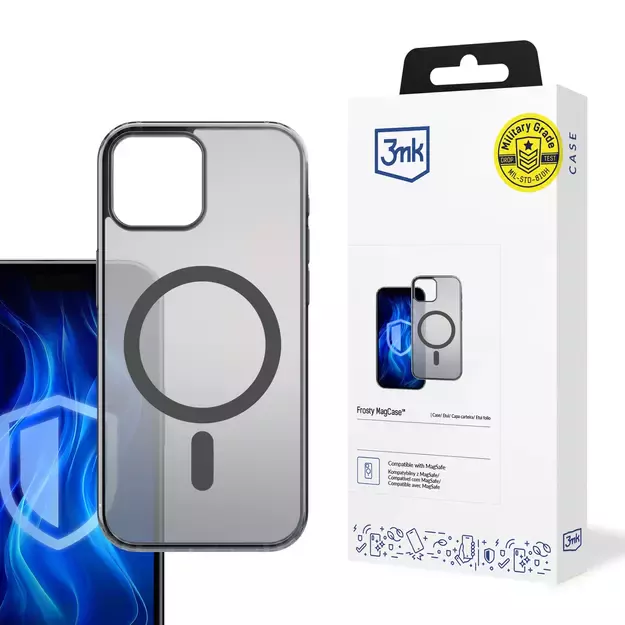 3mk Frosty MagCase for iPhone 15 Plus - Black