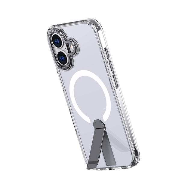 Hybrid Armor X Case for iPhone 17 with Stand, Compatible with MagSafe - Transparent 1