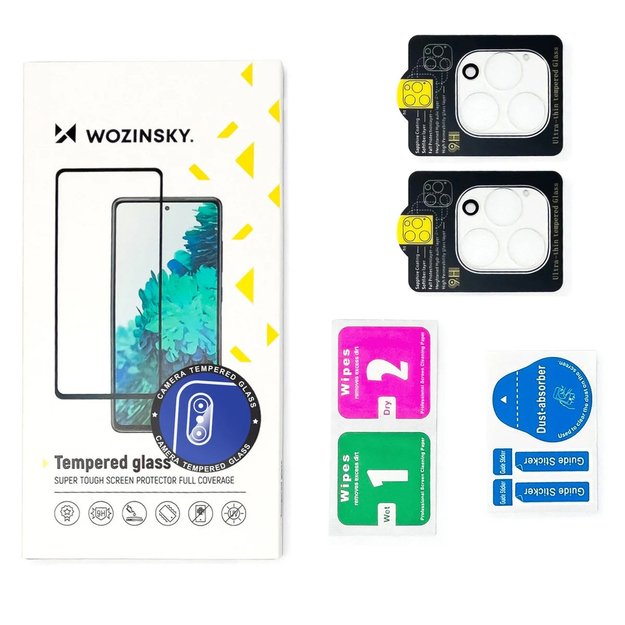 Black Wozinsky Full Camera Glass for Samsung Galaxy A17 / A17 5G, Set of 2 2