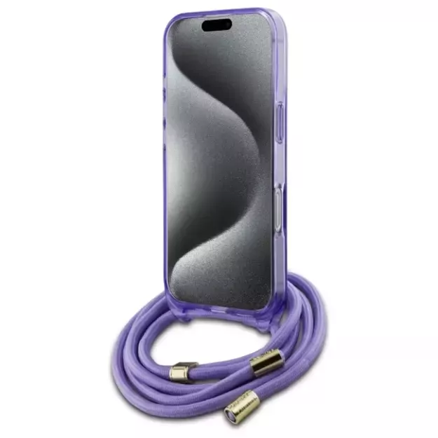 Guess Crossbody Cord Script MagSafe Case for iPhone 16 Pro - Purple 9