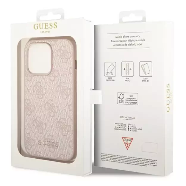 Guess GUHCP14XG4GFPI iPhone 14 Pro Max 6,7  różowy/pink hard case 4G Metal Gold Logo 7