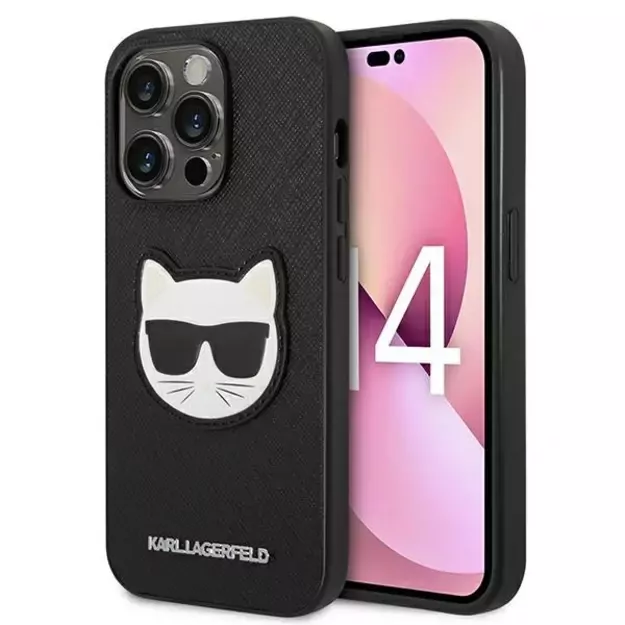 Karl Lagerfeld KLHCP14XSAPCHK iPhone 14 Pro Max 6,7  hardcase czarny/black Saffiano Choupette Head Patch
