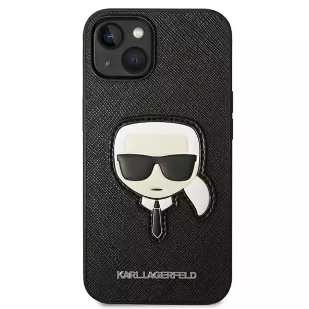 Karl Lagerfeld KLHCP14MSAPKHK iPhone 14 Plus 6,7  czarny/black hardcase Saffiano Karl`s Head Patch 9