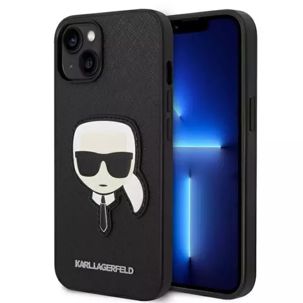 Karl Lagerfeld KLHCP14MSAPKHK iPhone 14 Plus 6,7  czarny/black hardcase Saffiano Karl`s Head Patch