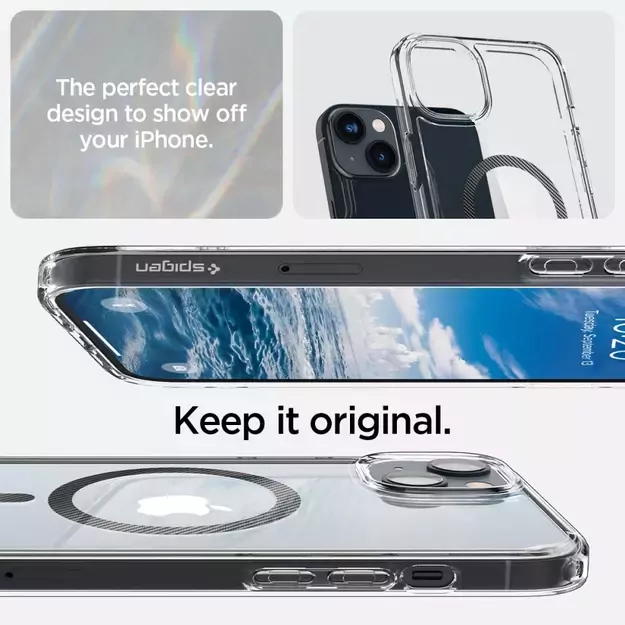 Spigen Ultra Hybrid Mag Case with MagSafe for iPhone 14 Plus - Clear Gray 5