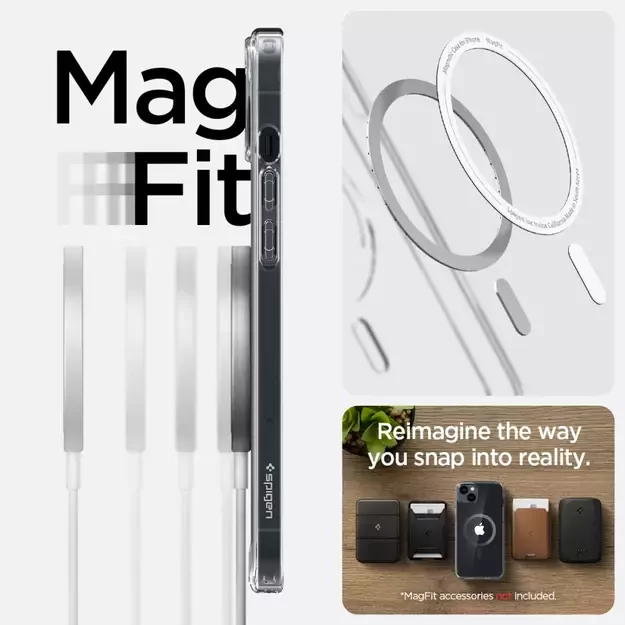 Spigen Ultra Hybrid Mag Case with MagSafe for iPhone 14 Plus - Clear Gray 8