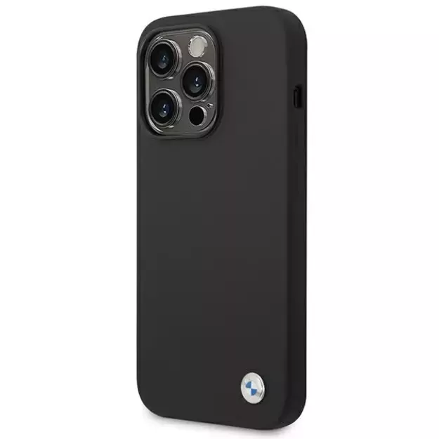 Etui BMW BMHCP14LSILBK iPhone 14 Pro 6,1  czarny/black Silicone Metal Logo 1