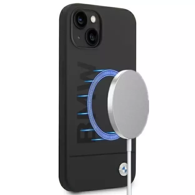 Case BMW BMHMP14MSLBLBK iPhone 14 Plus 6.7 &quot black / black hardcase Silicone Signature Logo Magsafe