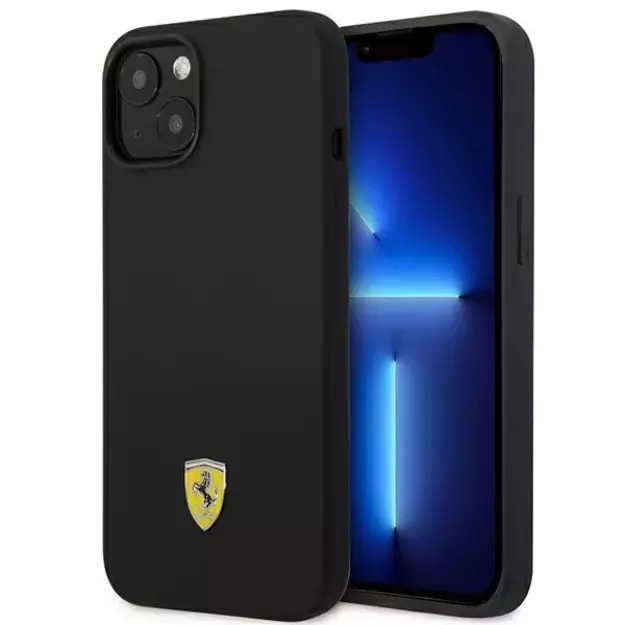 Ferrari FEHCP14MSIBBK iPhone 14 Plus 6.7&quot  black/black hardcase Silicone Metal Logo