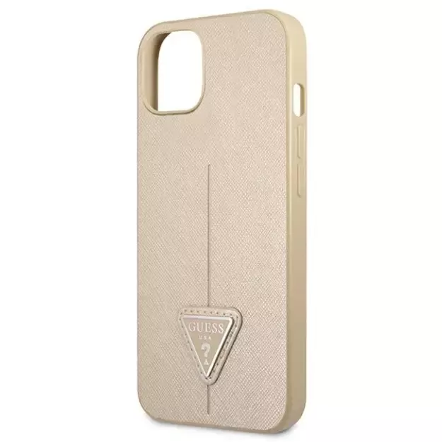 Guess GUHCP13SPSATLE iPhone 13 mini 5,4 &quot beige / beige hardcase SaffianoTriangle Logo 5