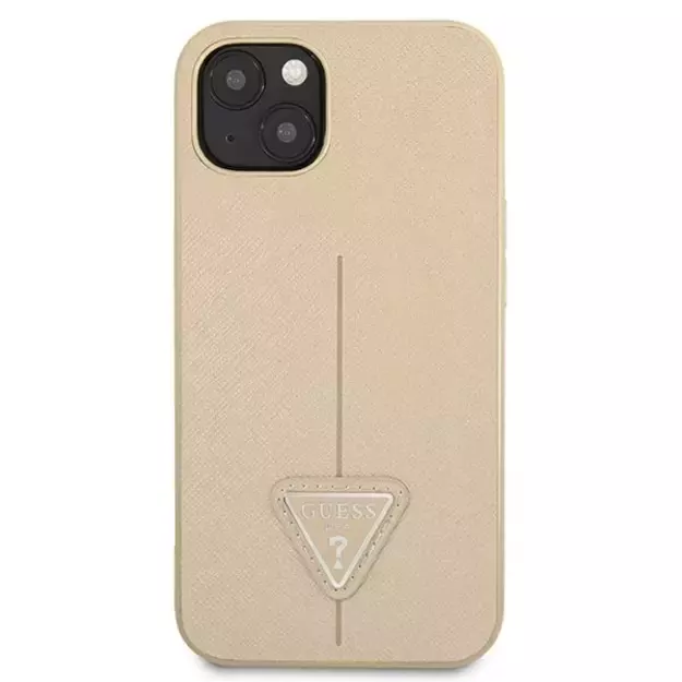 Guess GUHCP13SPSATLE iPhone 13 mini 5,4 &quot beige / beige hardcase SaffianoTriangle Logo 2