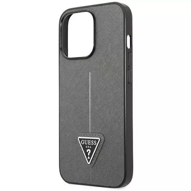 Guess GUHCP14LPSATLG iPhone 14 Pro 6.1 &quot silver / silver hardcase SaffianoTriangle Logo 5