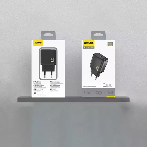 Dudao A27P 30W PD GaN USB-C Wall Charger - Black 2