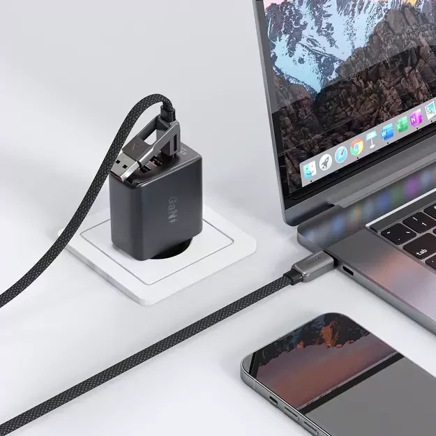 Acefast C13-04 USB-C - USB-A / USB-C Cable 480Mb/s 3A 1.2m - Black 10