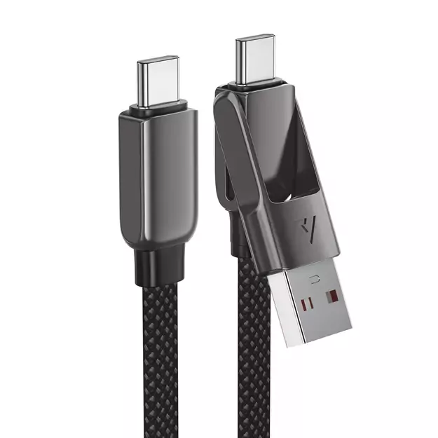 Acefast C13-04 USB-C - USB-A / USB-C Cable 480Mb/s 3A 1.2m - Black 9