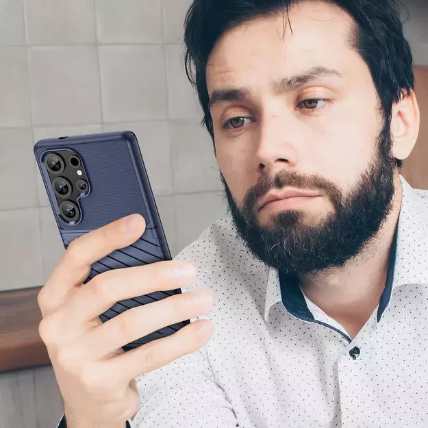 Thunder Case Samsung Galaxy S25 Ultra Silicone Armored Case - Blue 3