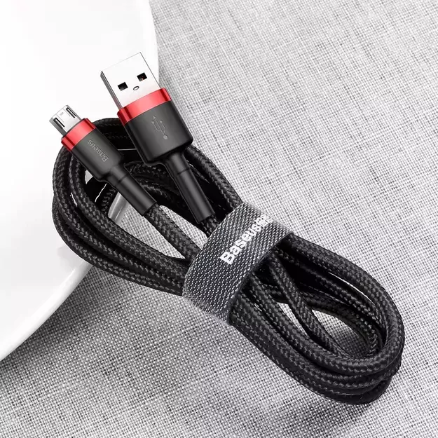 Baseus Cafule Cable CAMKLF-B91 USB-A / micro USB 2.4A 1 m - black and red 7