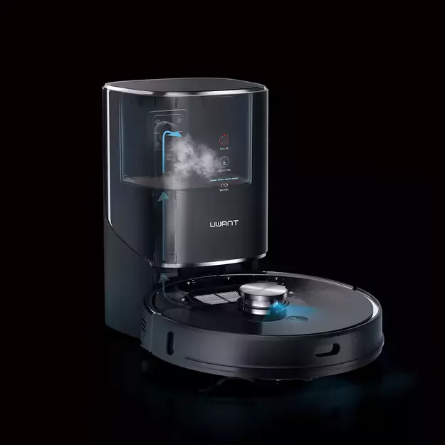 UWANT U100 Robot Vacuum Cleaner with Mop Function + Charging/Cleaning Station - Black 8