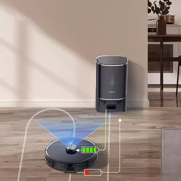 UWANT U100 Robot Vacuum Cleaner with Mop Function + Charging/Cleaning Station - Black 12