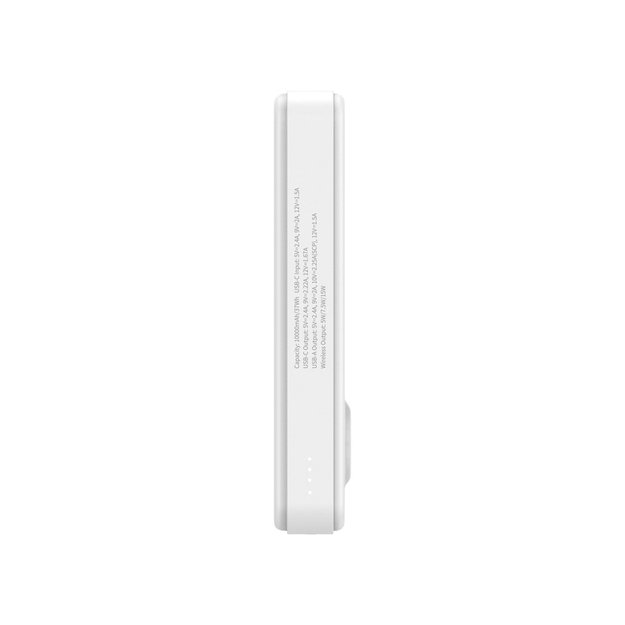 Powerbank Wozinsky WLWP-10KA0Y3WS 22.5W PD Qi2 10000 mAh, with stand, 1x USB-A, 1x USB-C - white 29