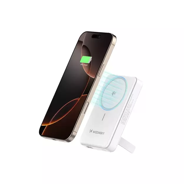 Powerbank Wozinsky WLWP-10KA0Y3WS 22.5W PD Qi2 10000 mAh, with stand, 1x USB-A, 1x USB-C - white 14