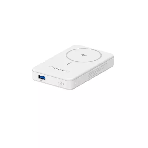 Powerbank Wozinsky WLWP-10KA0Y3WS 22.5W PD Qi2 10000 mAh, with stand, 1x USB-A, 1x USB-C - white 4