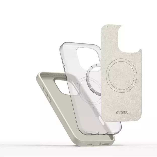 Tech-Protect Silicone PU MagSafe iPhone 16 Pro Case - Beige 2