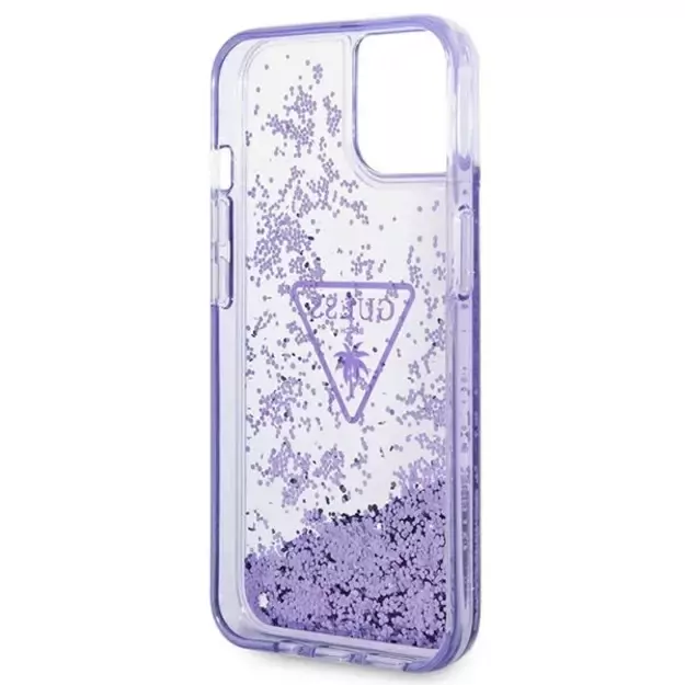 Guess Liquid Glitter Palm Collection case for iPhone 14 Plus 6.7&quot  - purple 13