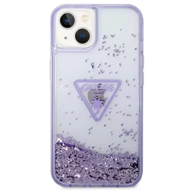 Guess Liquid Glitter Palm Collection case for iPhone 14 Plus 6.7&quot  - purple 9