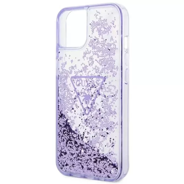 Guess Liquid Glitter Palm Collection case for iPhone 14 Plus 6.7&quot  - purple 12