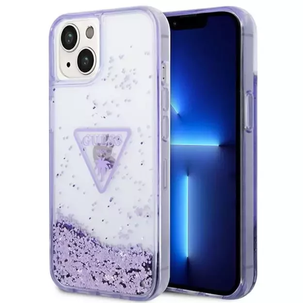 Guess Liquid Glitter Palm Collection case for iPhone 14 Plus 6.7&quot  - purple