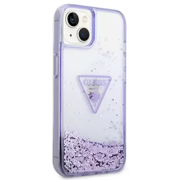 Guess Liquid Glitter Palm Collection case for iPhone 14 Plus 6.7&quot  - purple 10