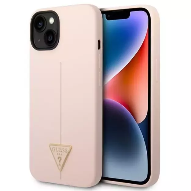 Guess GUHCP14MSLTGP iPhone 14 Plus 6.7&quot  pink/pink hardcase Silicone Triangle