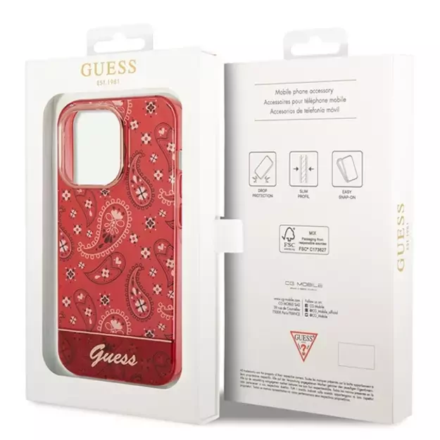 Guess GUHCP14XHGBNHR iPhone 14 Pro Max 6.7&quot  red/red hardcase Bandana Paisley 7