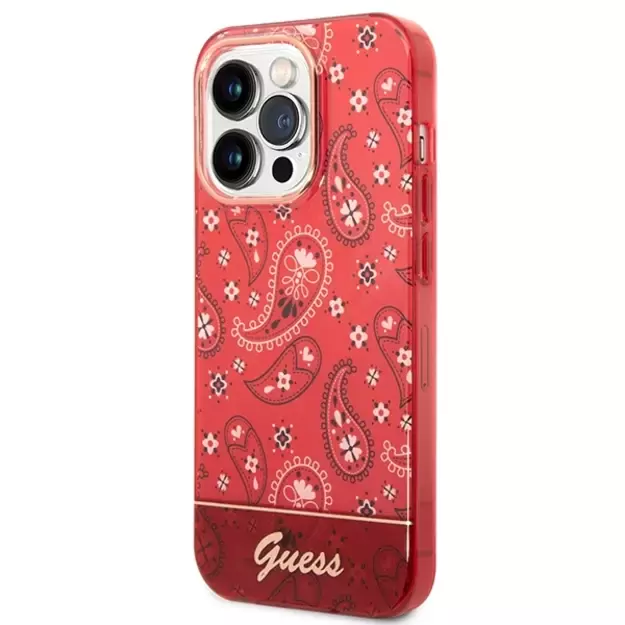 Guess GUHCP14XHGBNHR iPhone 14 Pro Max 6.7&quot  red/red hardcase Bandana Paisley 1