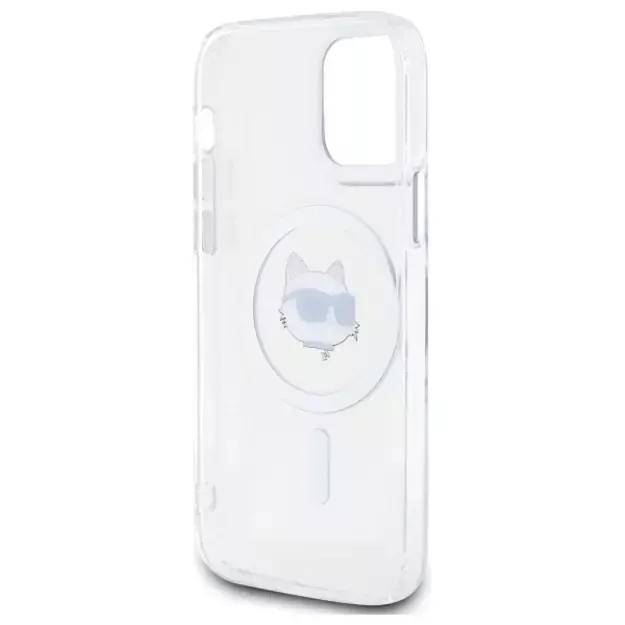 Karl Lagerfeld IML Metal Choupette Head MagSafe iPhone 12 Case - White 6