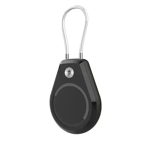 Apple AirTag Case Waterproof with Steel Cable - Black + White (2 pieces) 4