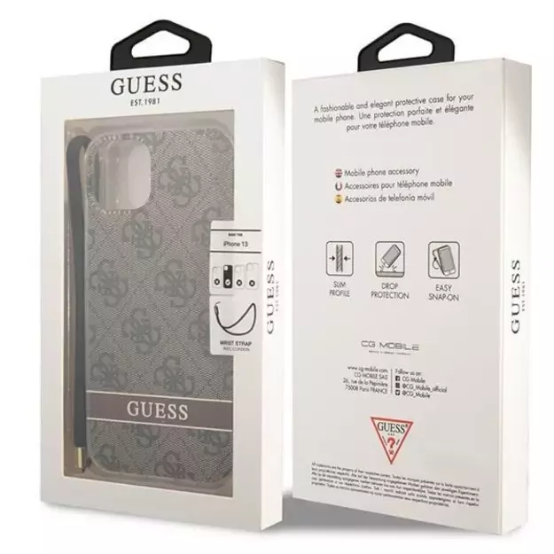 Guess GUOHCP14MH4STW iPhone 14 Plus 6.7 &quot brown / brown hardcase 4G Print Strap 10