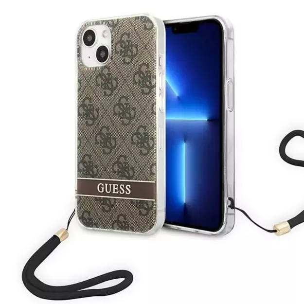 Guess GUOHCP14MH4STW iPhone 14 Plus 6.7 &quot brown / brown hardcase 4G Print Strap