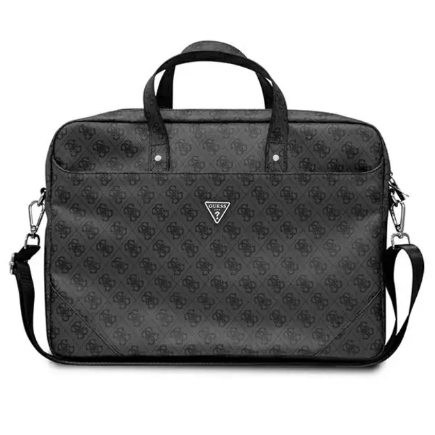 Guess Saffiano 4G Triangle Logo bag for a 16&#39 &#39  laptop - black