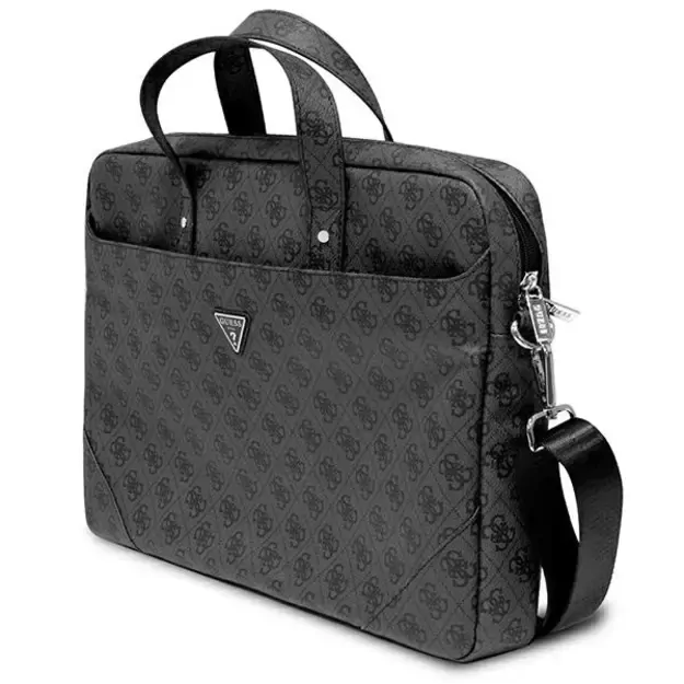 Guess Saffiano 4G Triangle Logo bag for a 16&#39 &#39  laptop - black 1