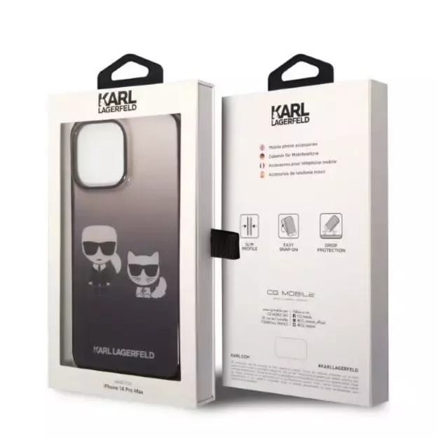 Karl Lagerfeld KLHCP14LTGKCK iPhone 14 Pro 6.1 &quot hardcase black / black Gradient Ikonik Karl &amp  Choupette 14