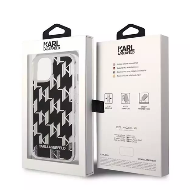 Karl Lagerfeld KLHCP14MLMNMK iPhone 14 Plus 6.7 &quot hardcase black / black Liquid Glitter Monogram 14