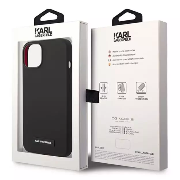Karl Lagerfeld KLHMP14MSLMP1K iPhone 14 Plus 6.7 &quot hardcase black / black Silicone Plaque Magsafe 7