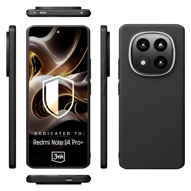 3mk Matt Case for Xiaomi Redmi Note 14 Pro+ - black 3