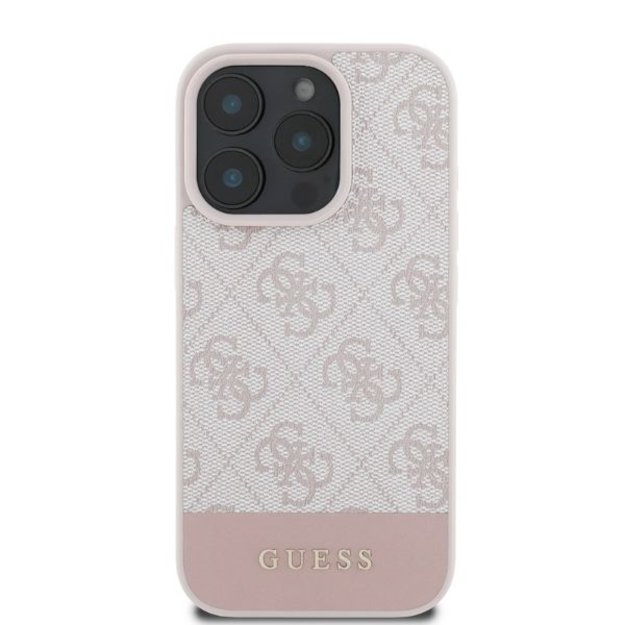 Guess 4G Bottom Stripe iPhone 16 Pro Case - Pink 3